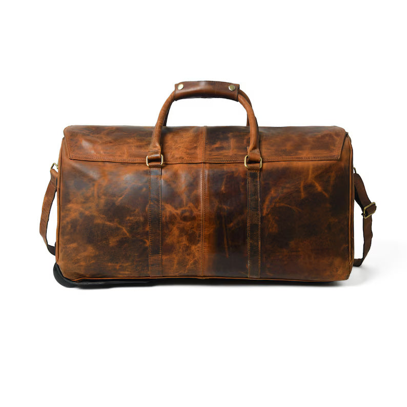 Handcrafted Leather Weekender Bag – Overnight Travel Duffle