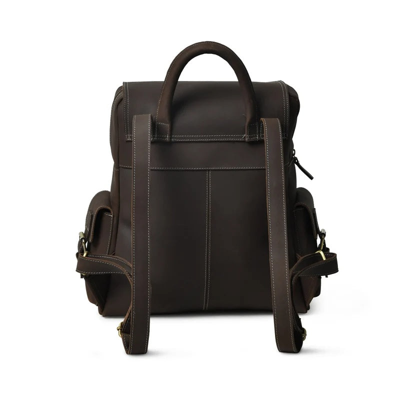 Classic Men's Leather Backpack – Built for Work & Travel