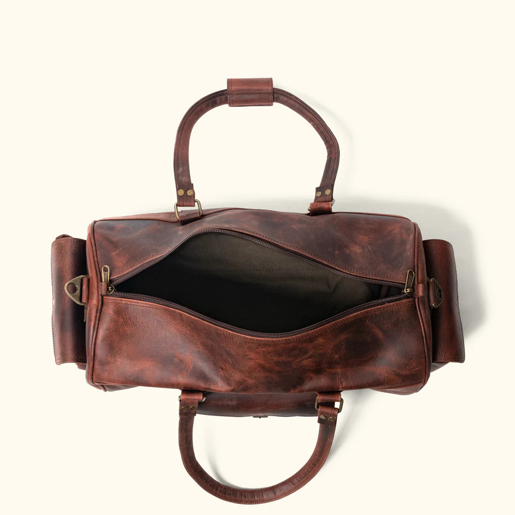Vintage Genuine Leather Duffle Bag – Perfect for Weekend Getaways