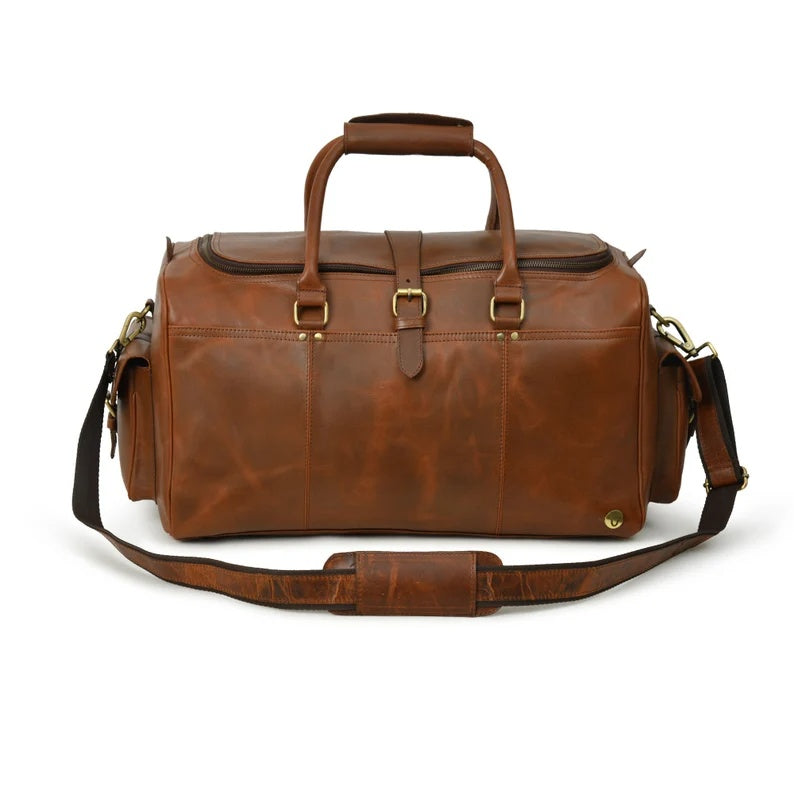 Men’s Genuine Leather Duffle Bag – Perfect for Weekend Trips