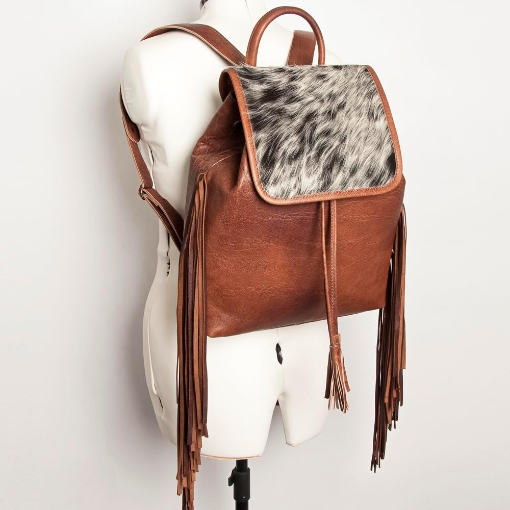 Handcrafted Western Cowhide Backpack – Real Hair-On Leather