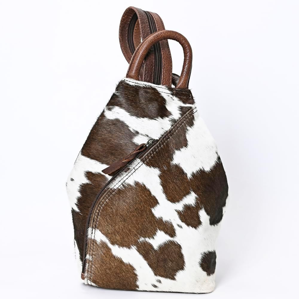 Rustic Cowhide Hair On Leather Backpack – Vintage Western Charm