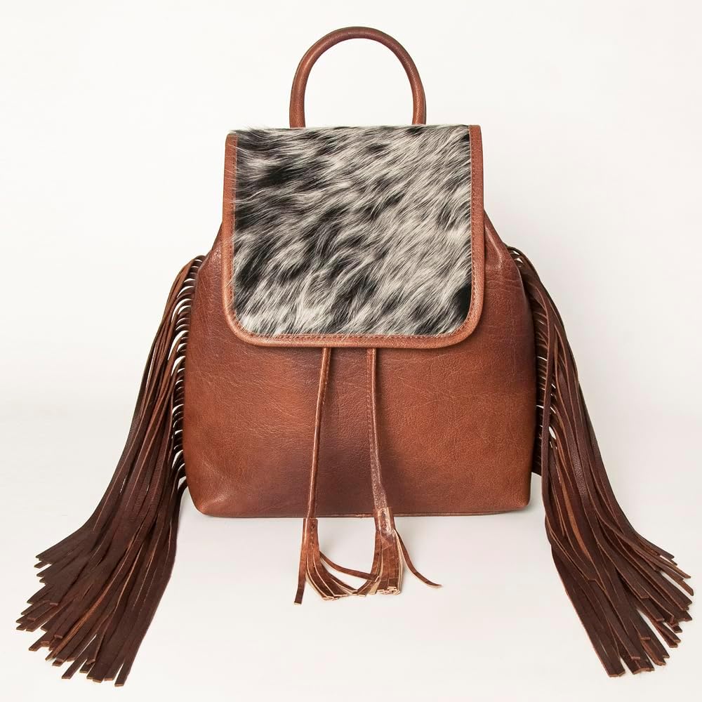 Handcrafted Western Cowhide Backpack – Real Hair-On Leather