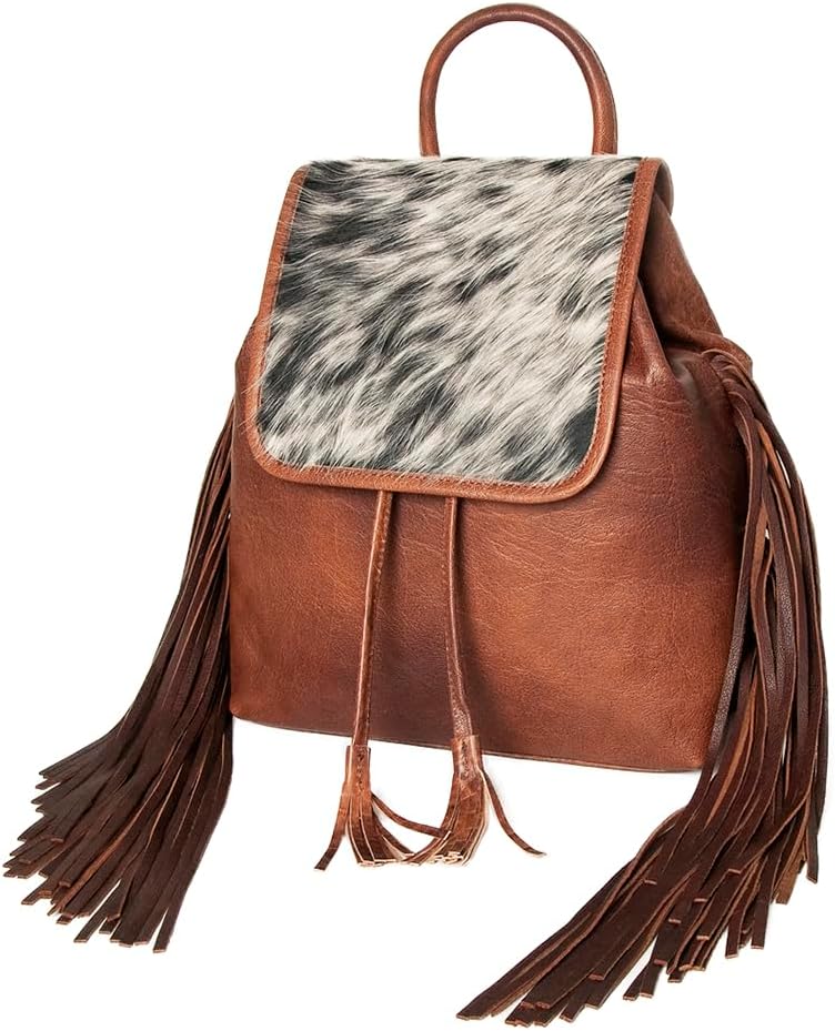 Handcrafted Western Cowhide Backpack – Real Hair-On Leather
