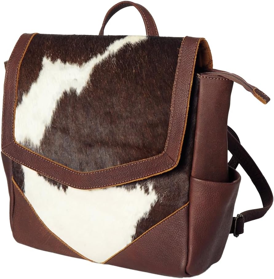 Western Cowhide Leather Backpack – Handcrafted Rustic Style