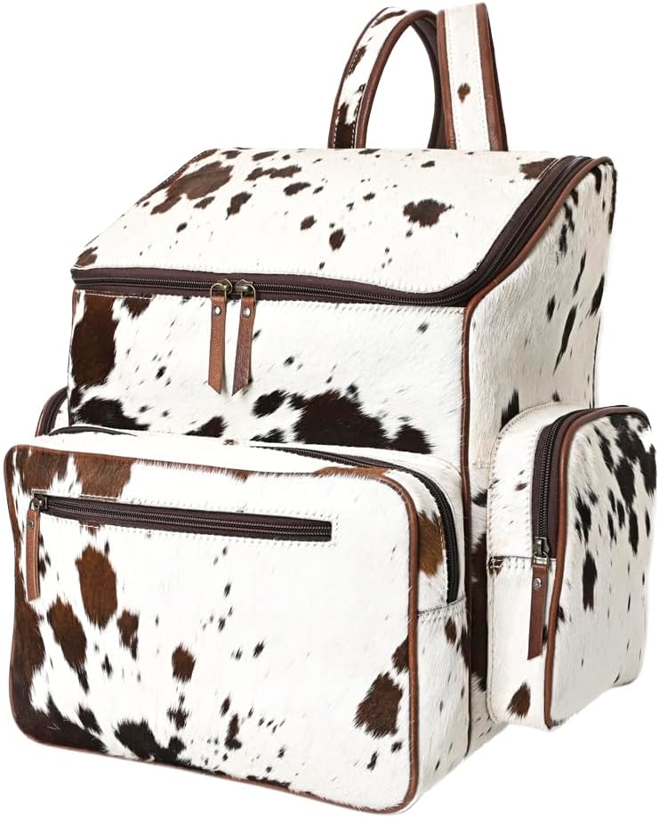 Handcrafted Hair-On Leather Backpack – Vintage Western Style