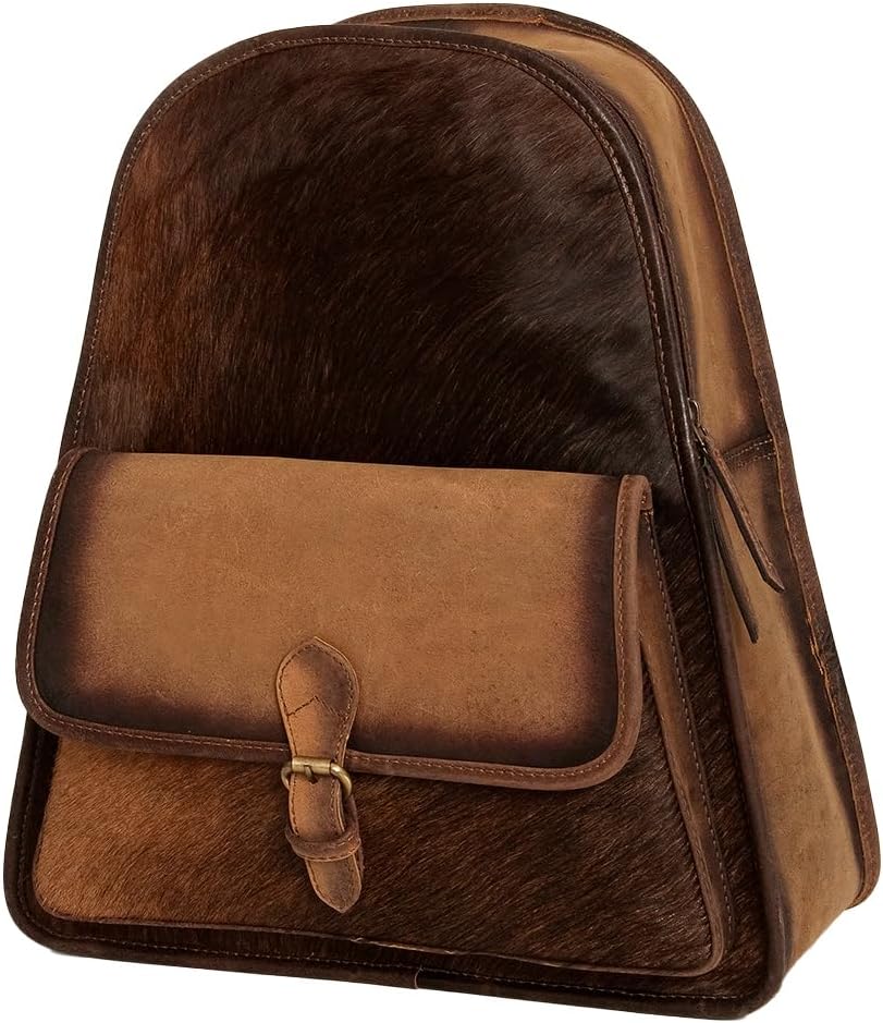 Western Hair-On Hide Leather Backpack