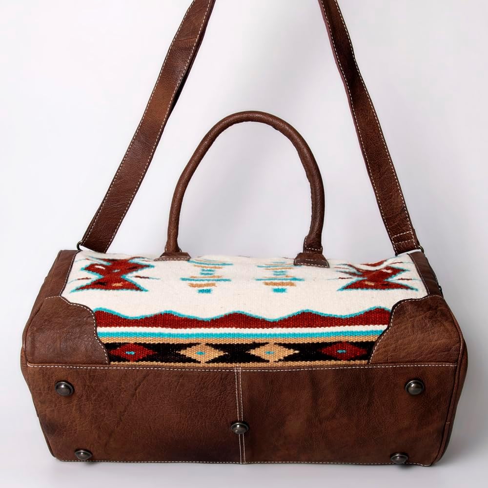 Aztec Leather Duffle Bag – Handmade Heritage Travel Gear