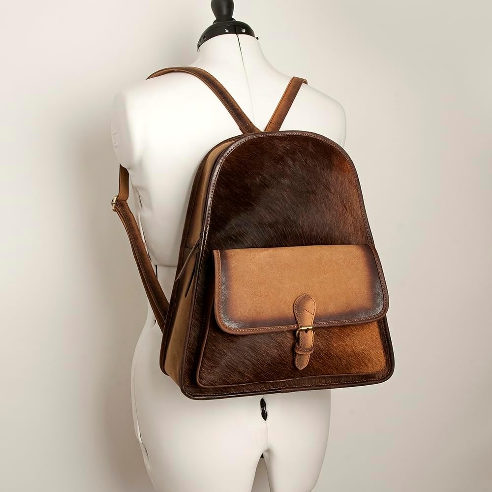Western Hair-On Hide Leather Backpack