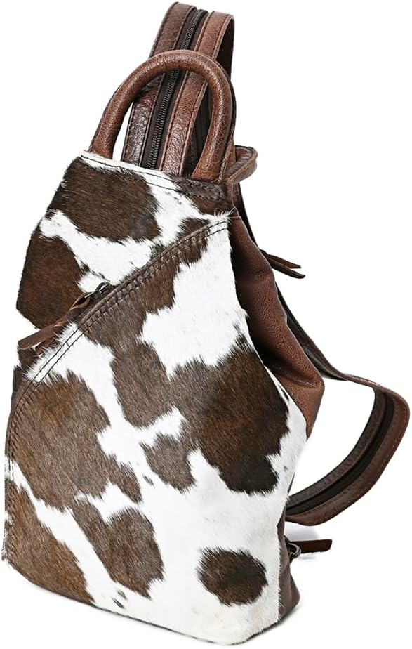 Rustic Cowhide Hair On Leather Backpack – Vintage Western Charm