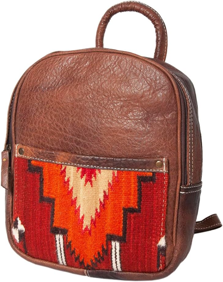 Western Aztec Leather Backpack – Handcrafted & Rugged