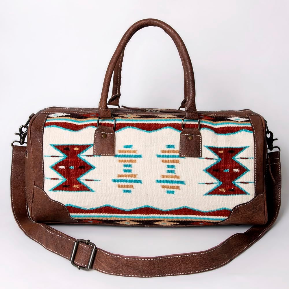 Aztec Leather Duffle Bag – Handmade Heritage Travel Gear
