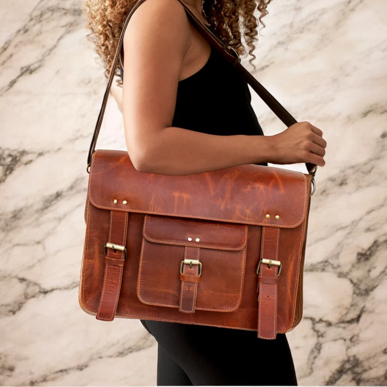Genuine Leather Messenger Bags for Men & Women