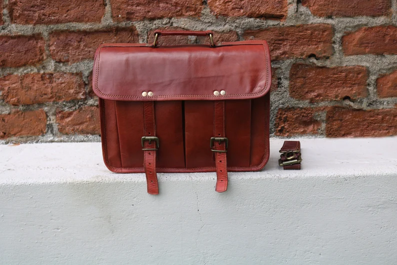 Premium Leather  Briefcase- Classic Messanger Bags For work & Travel