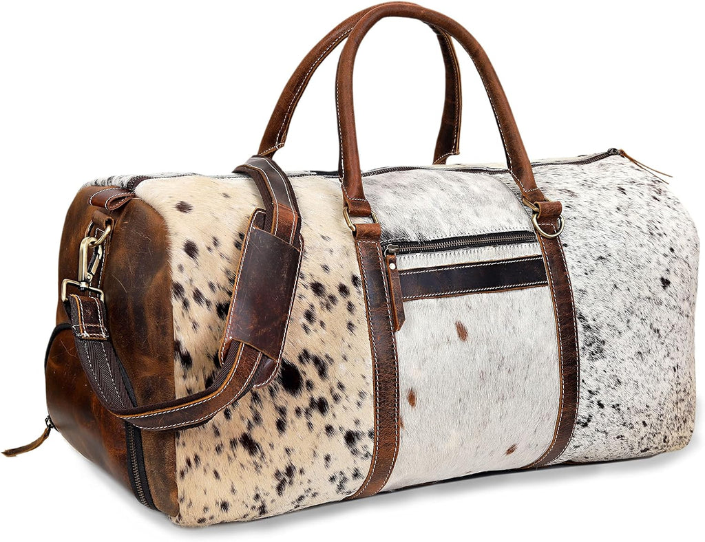 Western Cowhide Leather Duffle Bag – Genuine Hair-On Hide