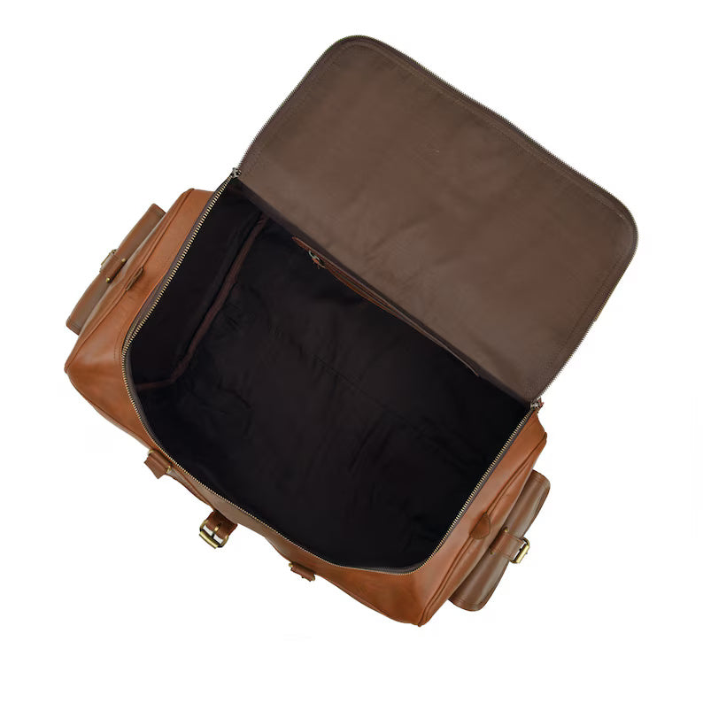 Men’s Genuine Leather Duffle Bag – Perfect for Weekend Trips
