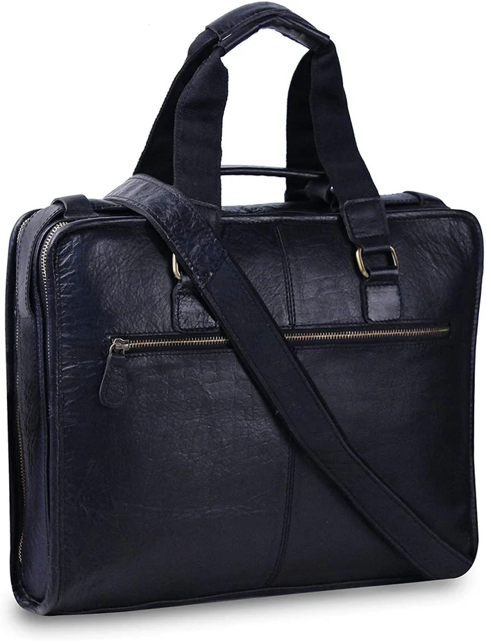 Men’s Genuine Leather Messenger Bag – Business Laptop Briefcase
