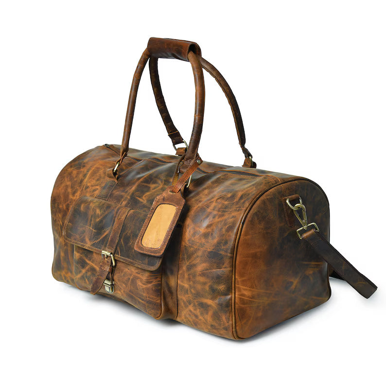 Classic Travel Duffle – Handcrafted Genuine Leather Carryall