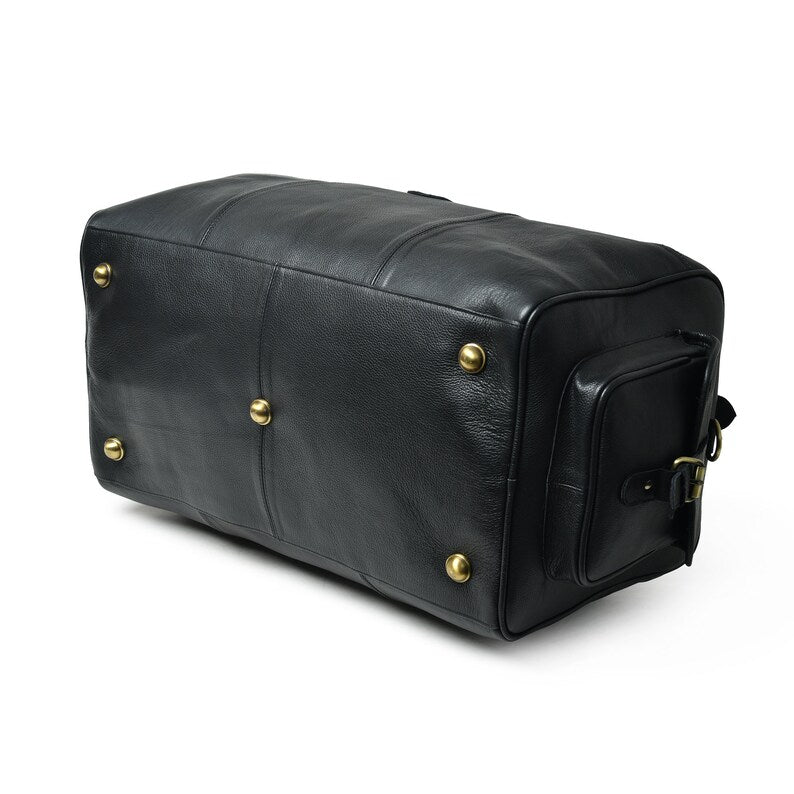 Men’s Leather Travel Duffle Bag – Elegant & Durable