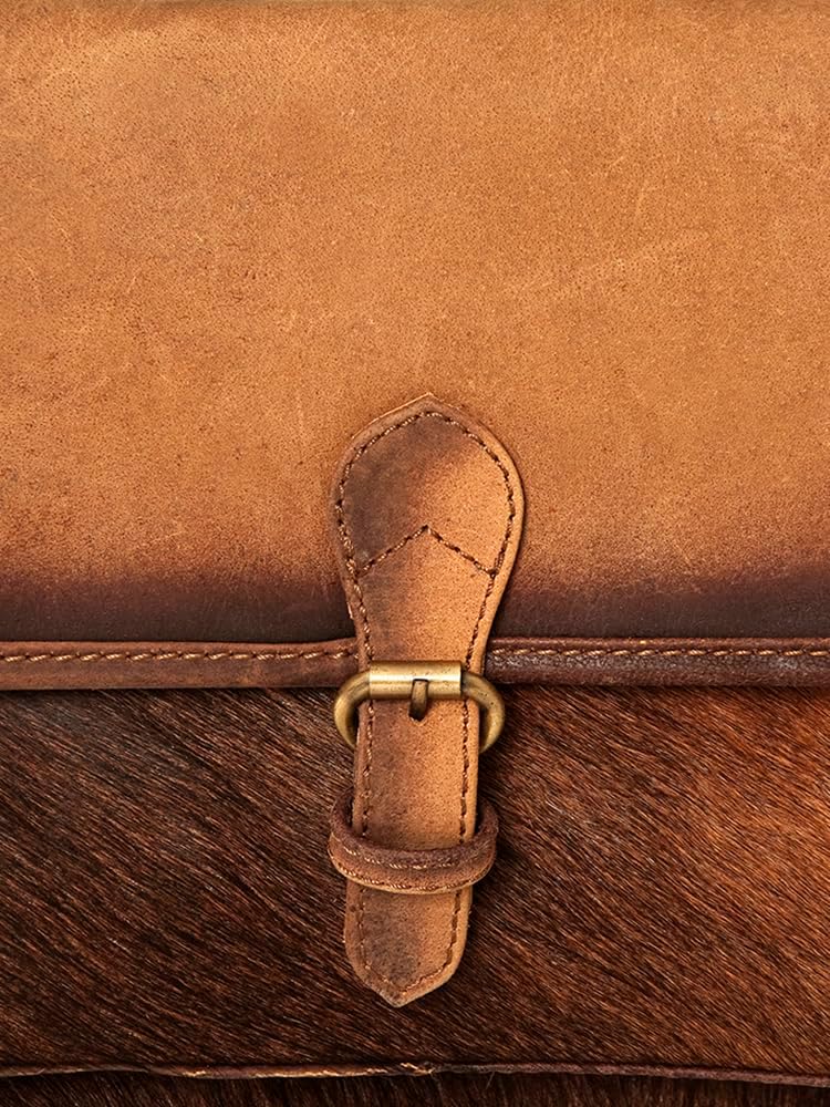 Western Hair-On Hide Leather Backpack