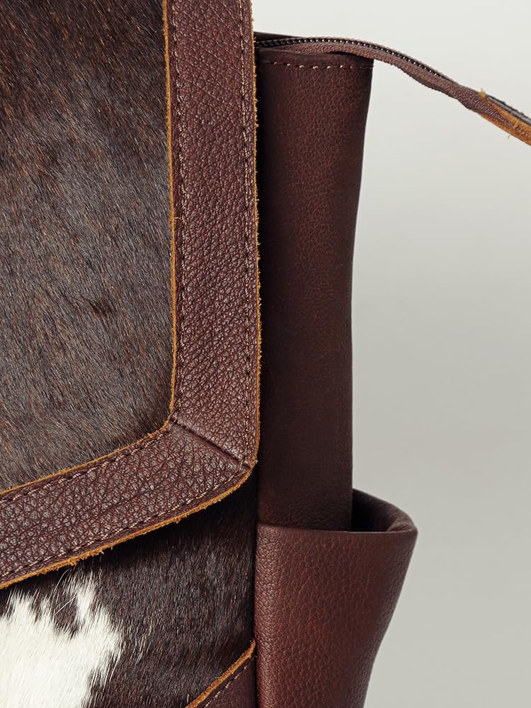 Western Cowhide Leather Backpack – Handcrafted Rustic Style