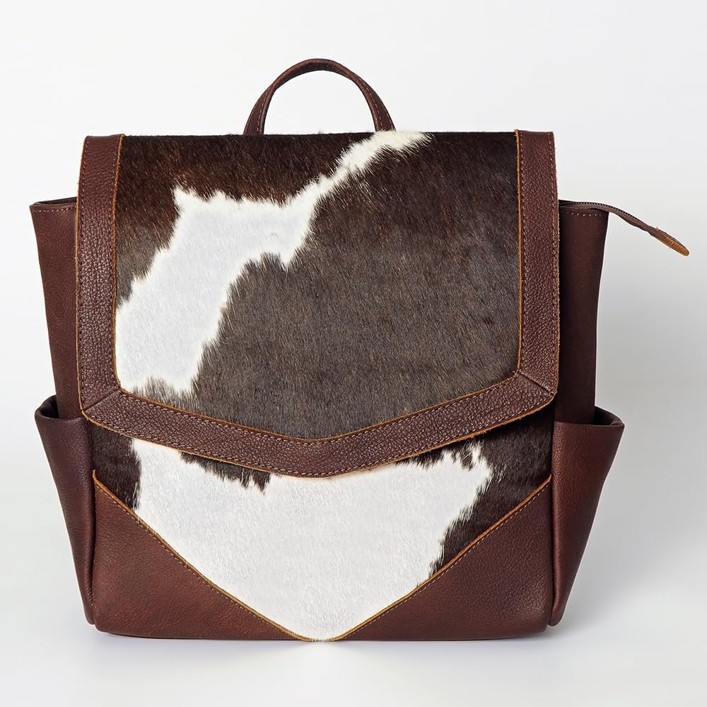Western Cowhide Leather Backpack – Handcrafted Rustic Style