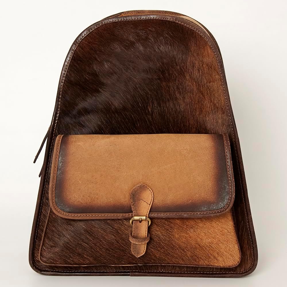 Western Hair-On Hide Leather Backpack