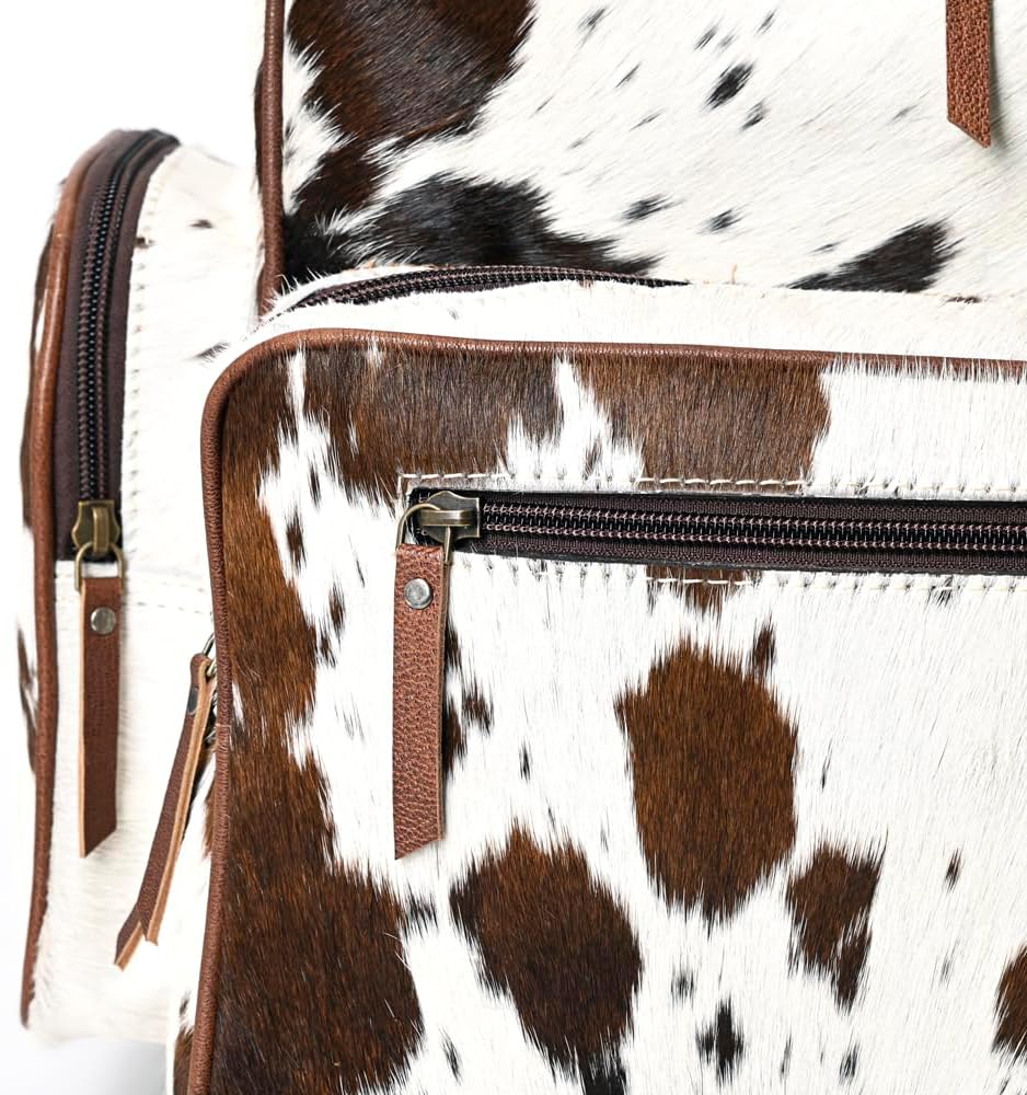 Handcrafted Hair-On Leather Backpack – Vintage Western Style