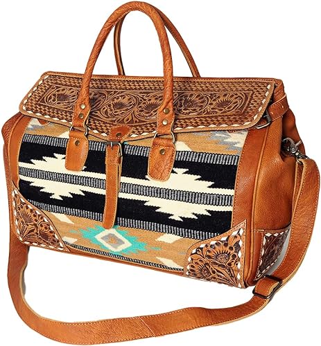Western Weekender Bag – Real Leather Cowboy Duffle