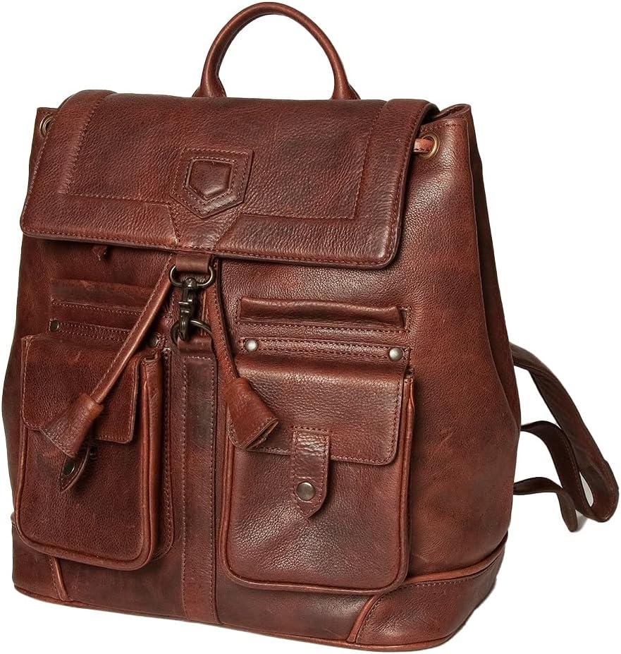 Genuine Cowhide Leather Backpack – Vintage Style