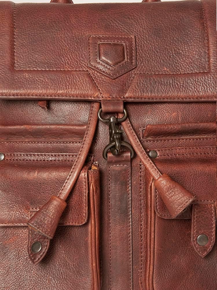 Genuine Cowhide Leather Backpack – Vintage Style