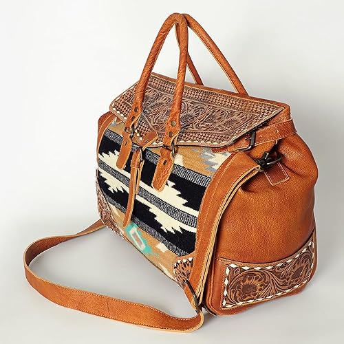 Western Weekender Bag – Real Leather Cowboy Duffle
