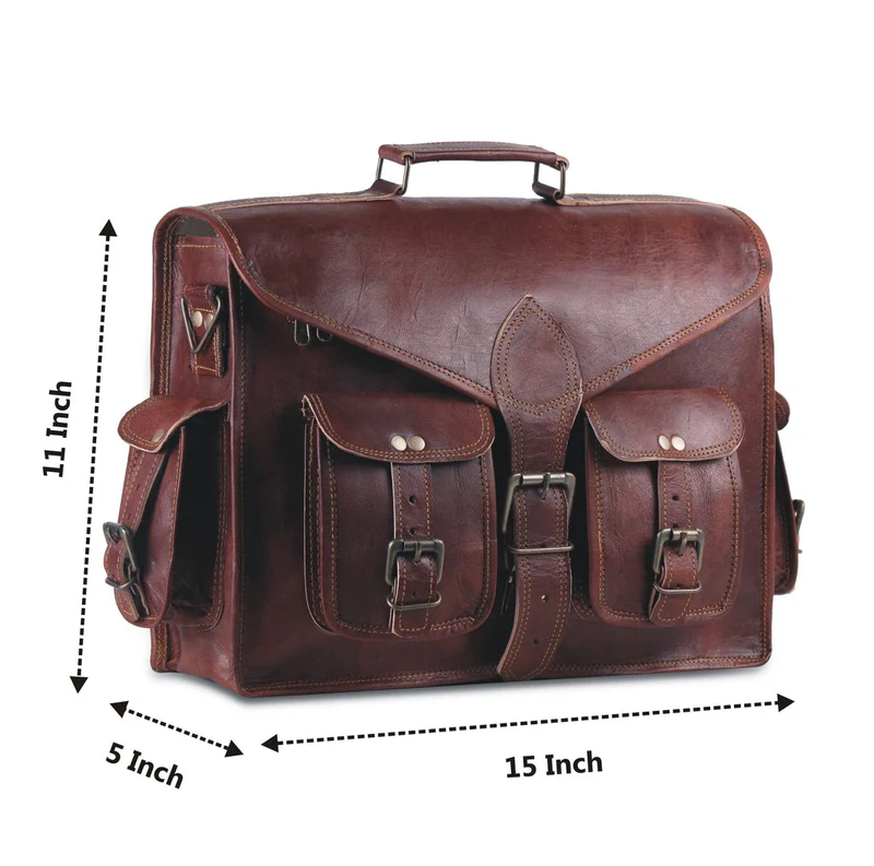 Genuine Leather Messenger Bag - Vintage Brifcase for men