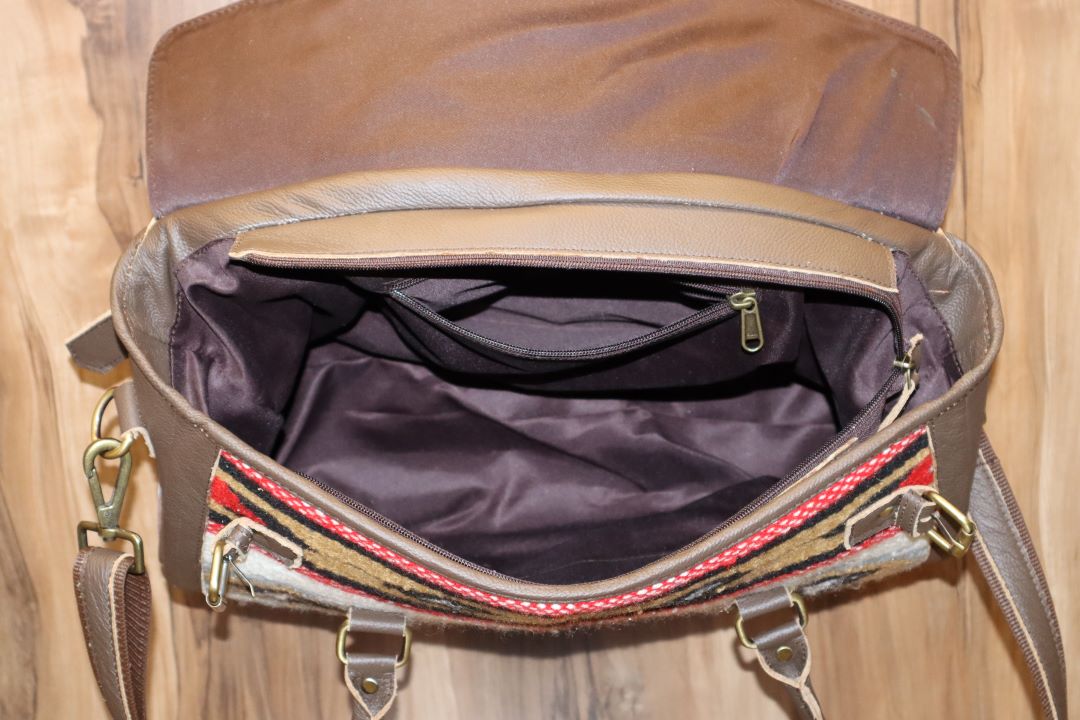 Western Aztec Leather Duffle Bag – Vintage Southwest Travel Style