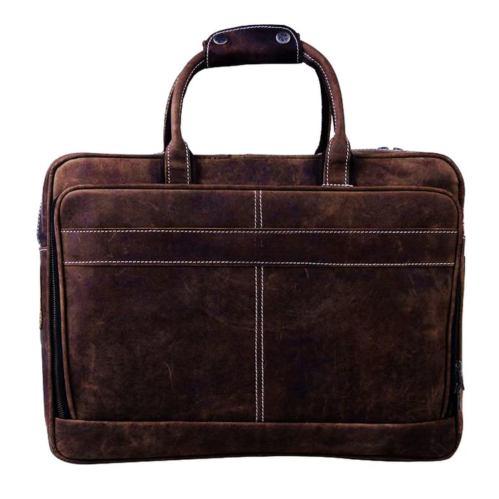 Men’s Genuine Leather Messenger Bag – Business Laptop Briefcase