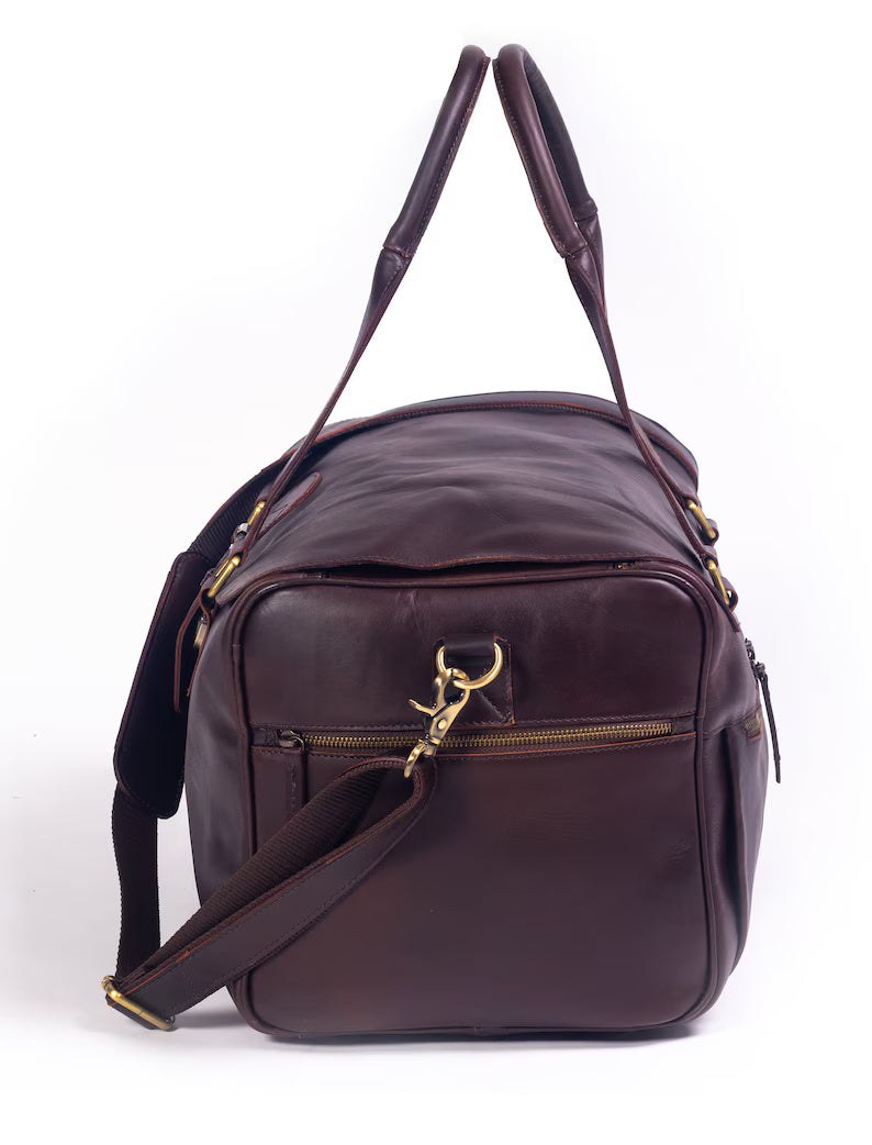 Genuine Leather Duffle Bag – Luxury Carry-On for Travel