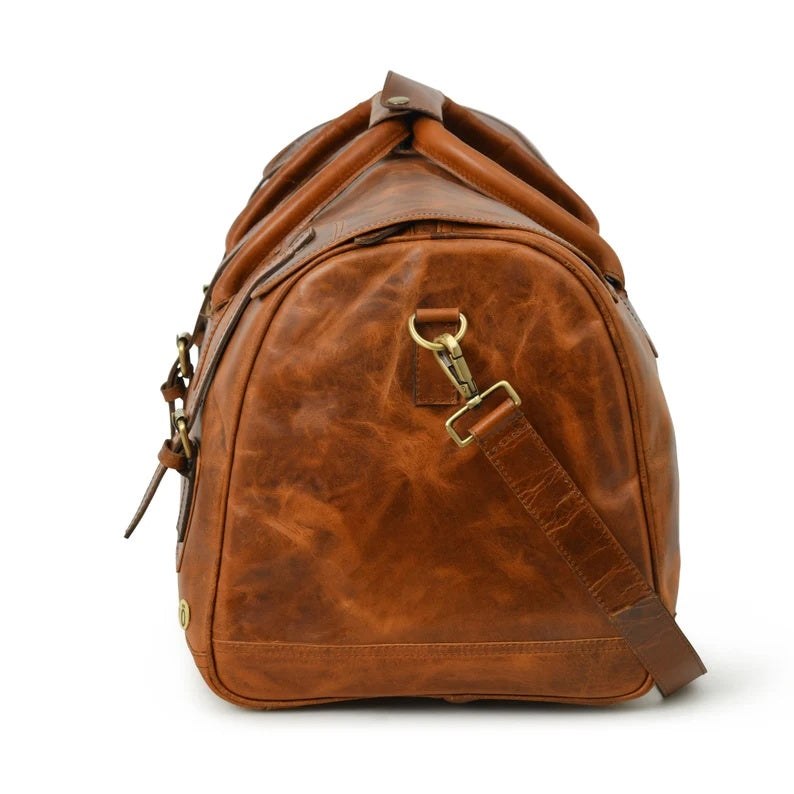 Vintage Style Leather Duffle Bag – Rugged & Durable