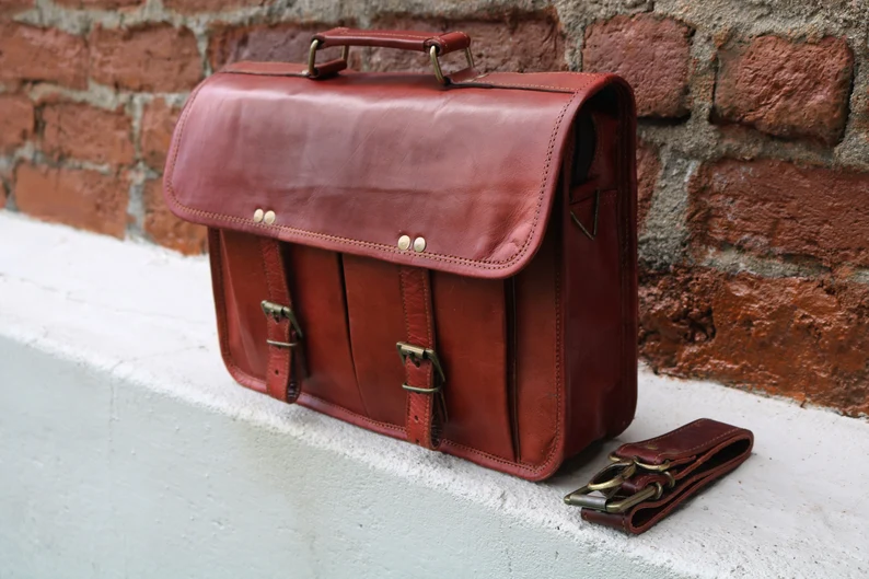 Premium Leather  Briefcase- Classic Messanger Bags For work & Travel