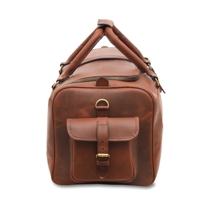 Genuine Leather Travel Duffle Bag – Premium Handmade Weekender