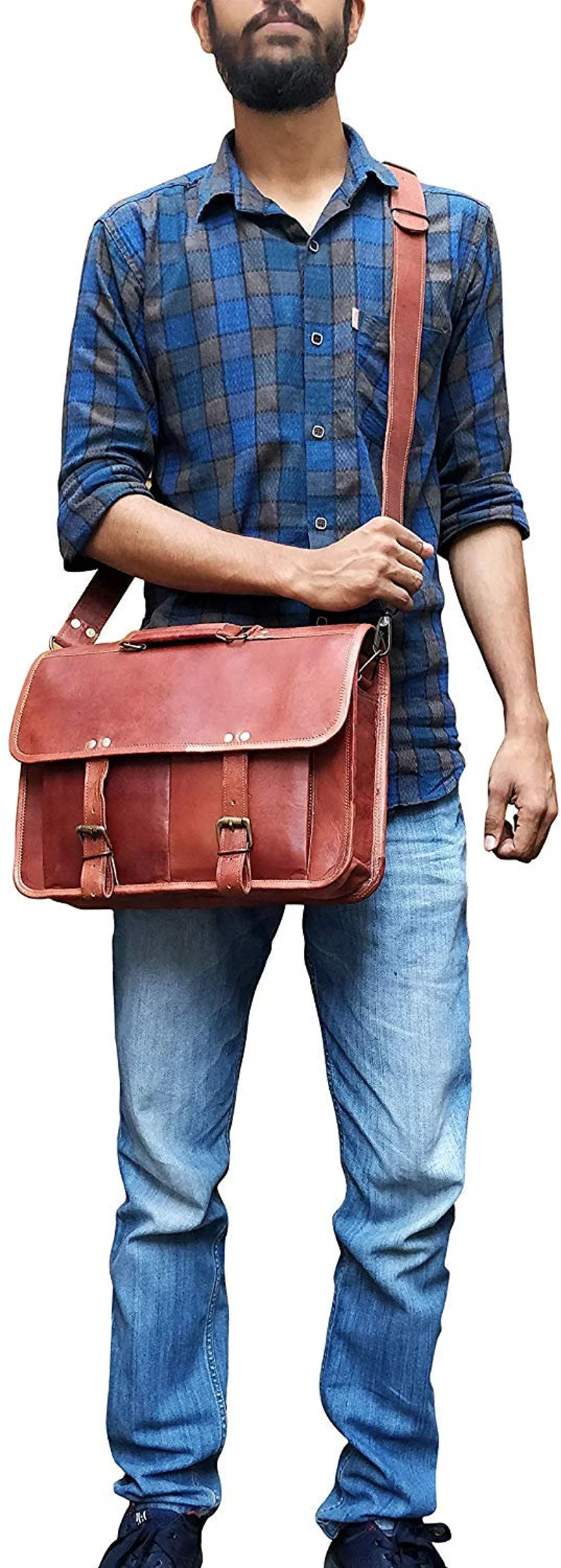 Genuine Leather Messenger Bag -Vintage Brifcase for men