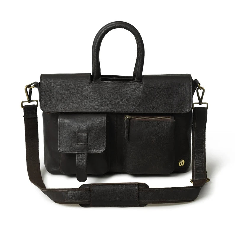 Men’s Leather Messenger Bag – Business Laptop Shoulder Bag