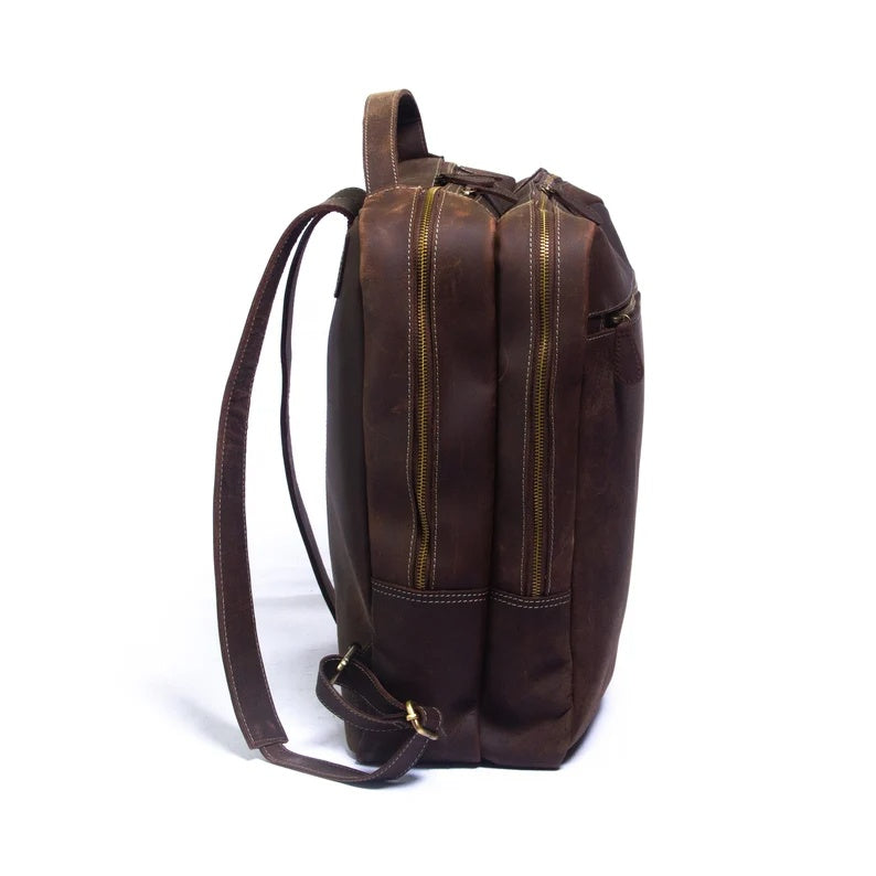 Classic Men's Leather Backpack – Built for Work & Travel