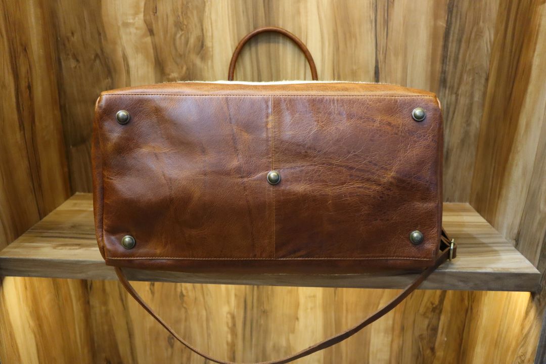 Handcrafted Aztec Leather Duffle – Western Weekender Bag