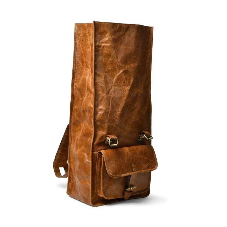 Genuine Cowhide Leather Backpack – Perfect for Work or Travel