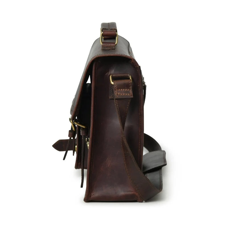 Premium Full-Grain Leather Messenger Bag – Laptop & Work Ready