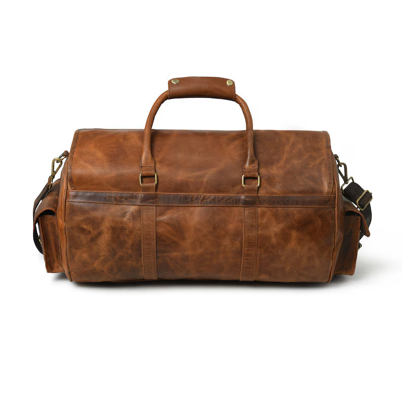 Vintage Style Leather Duffle Bag – Rugged & Durable