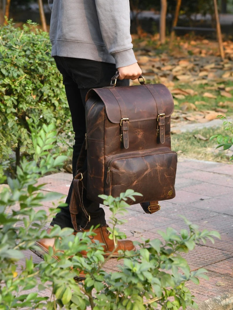 Premium Leather Backpack – Handcrafted for Style & Durability