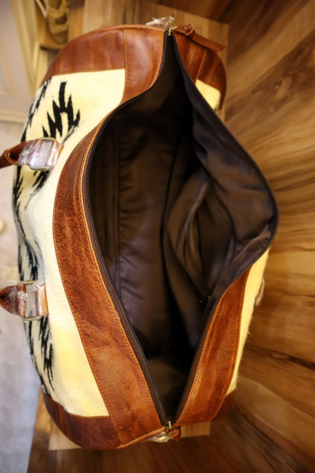 Handcrafted Aztec Leather Duffle – Western Weekender Bag