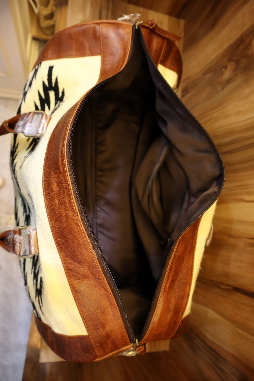 Handcrafted Aztec Leather Duffle – Western Weekender Bag