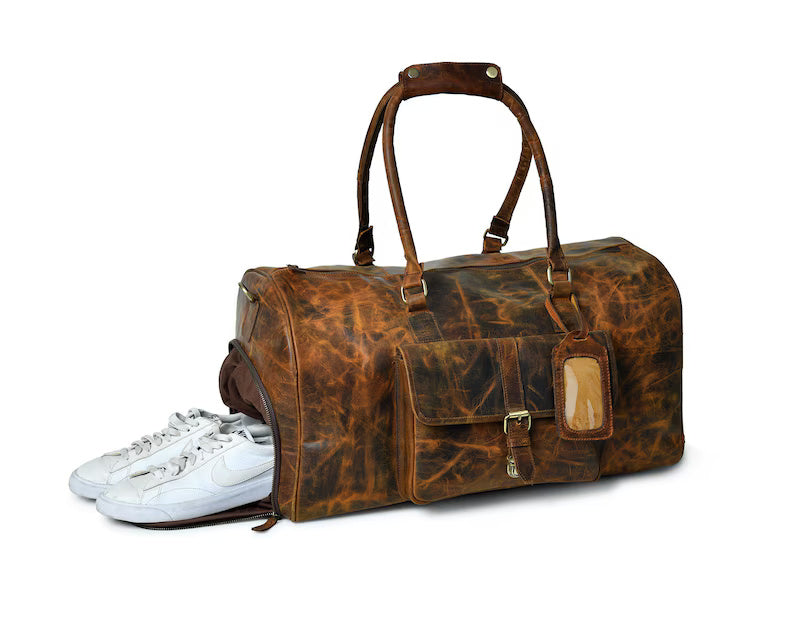 Classic Travel Duffle – Handcrafted Genuine Leather Carryall